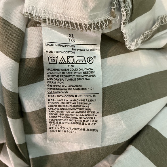 Banana Republic Green and White Striped Button Down Shirt - Picture 10 of 12